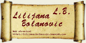 Lilijana Bolanović vizit kartica